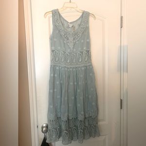 Never worn, chose a different dress for a wedding.